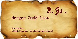 Merger Zsüliet névjegykártya